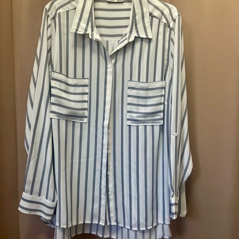 Dex gray stripes blouse